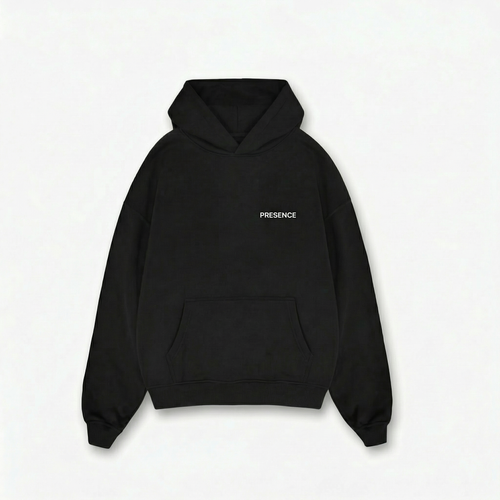 PRESENCE Full Logo Hoodie - Black