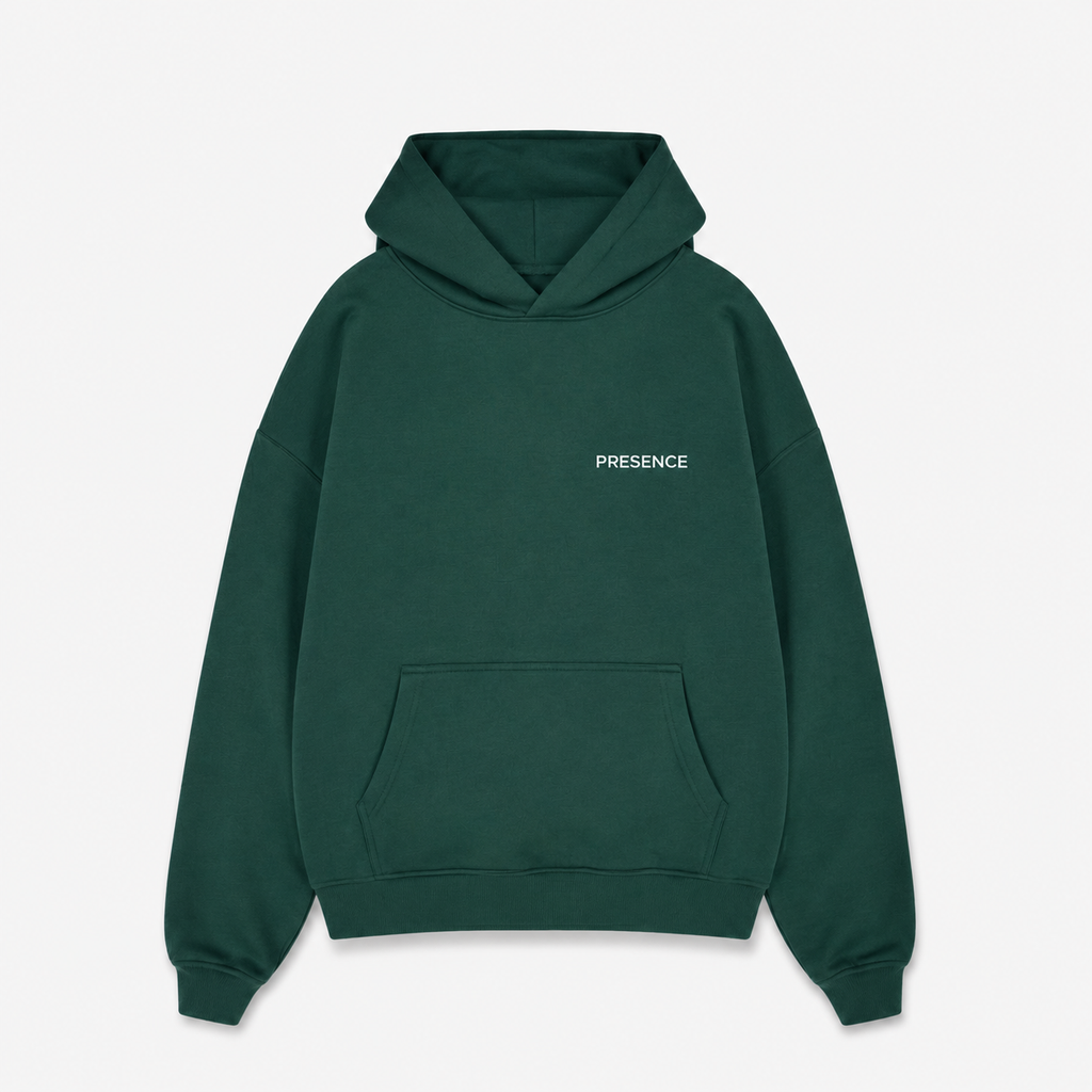 PRESENCE FULL LOGO HOODIE - FOREST GREEN