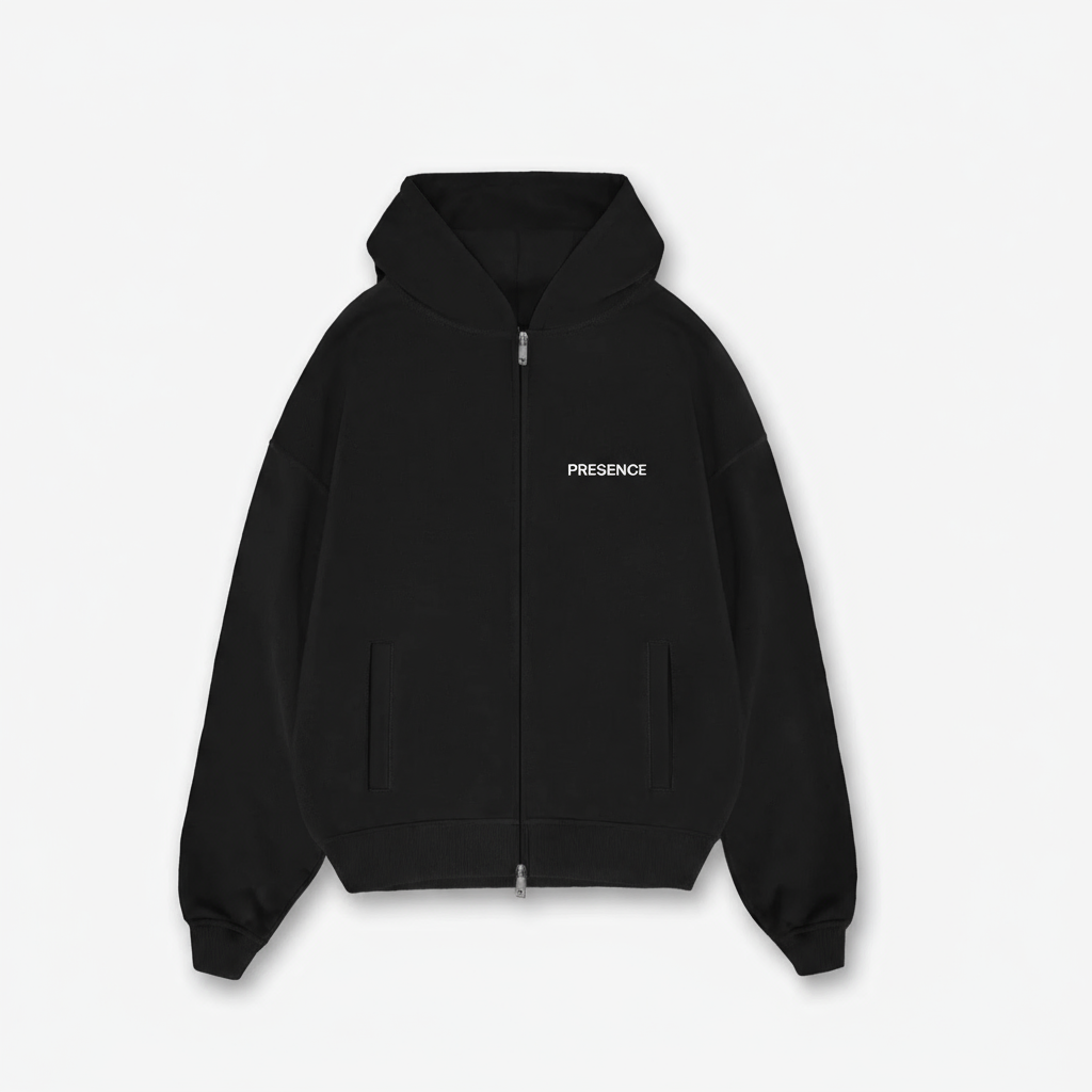 PRESENCE Zip Hoodie - Black