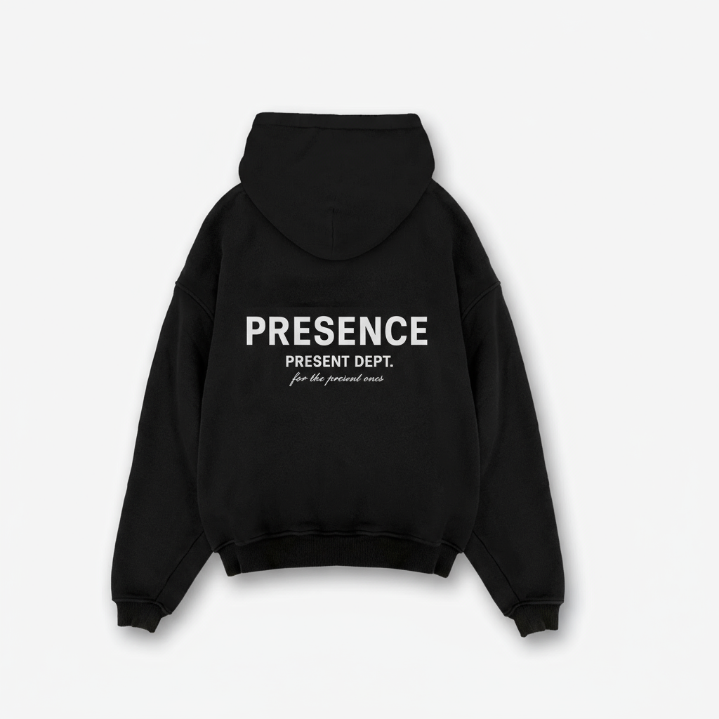PRESENCE Zip Hoodie - Black