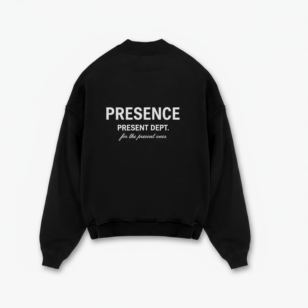 PRESENCE Oversized Crew Sweat - Black